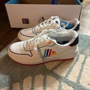 Aldi White and Blue Sneakers